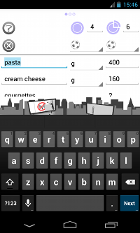Definition page screenshot with keyboard
