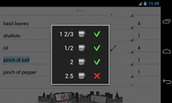 Landscape cooking list screenshot